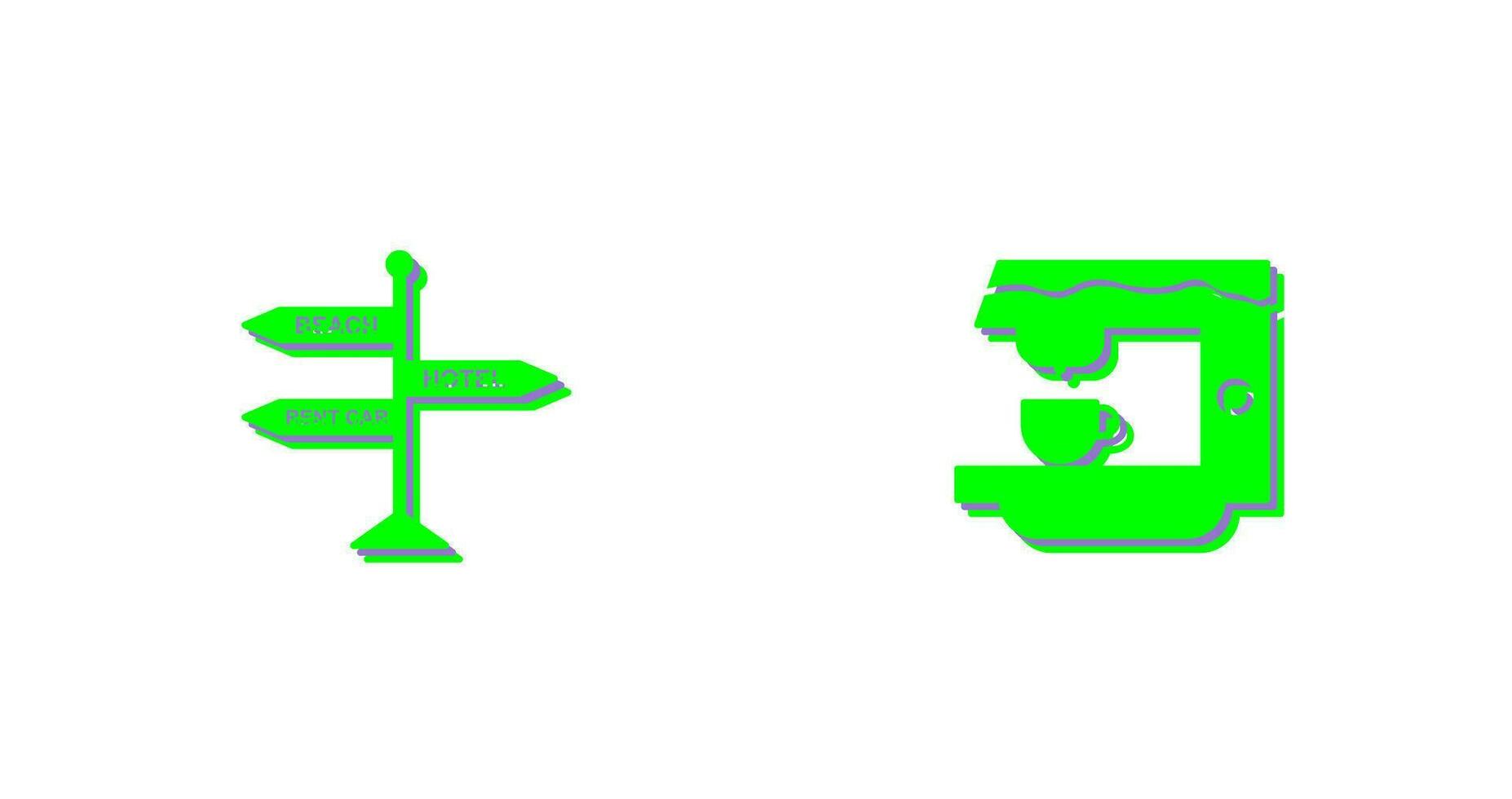signboard and coffe machine Icon vector