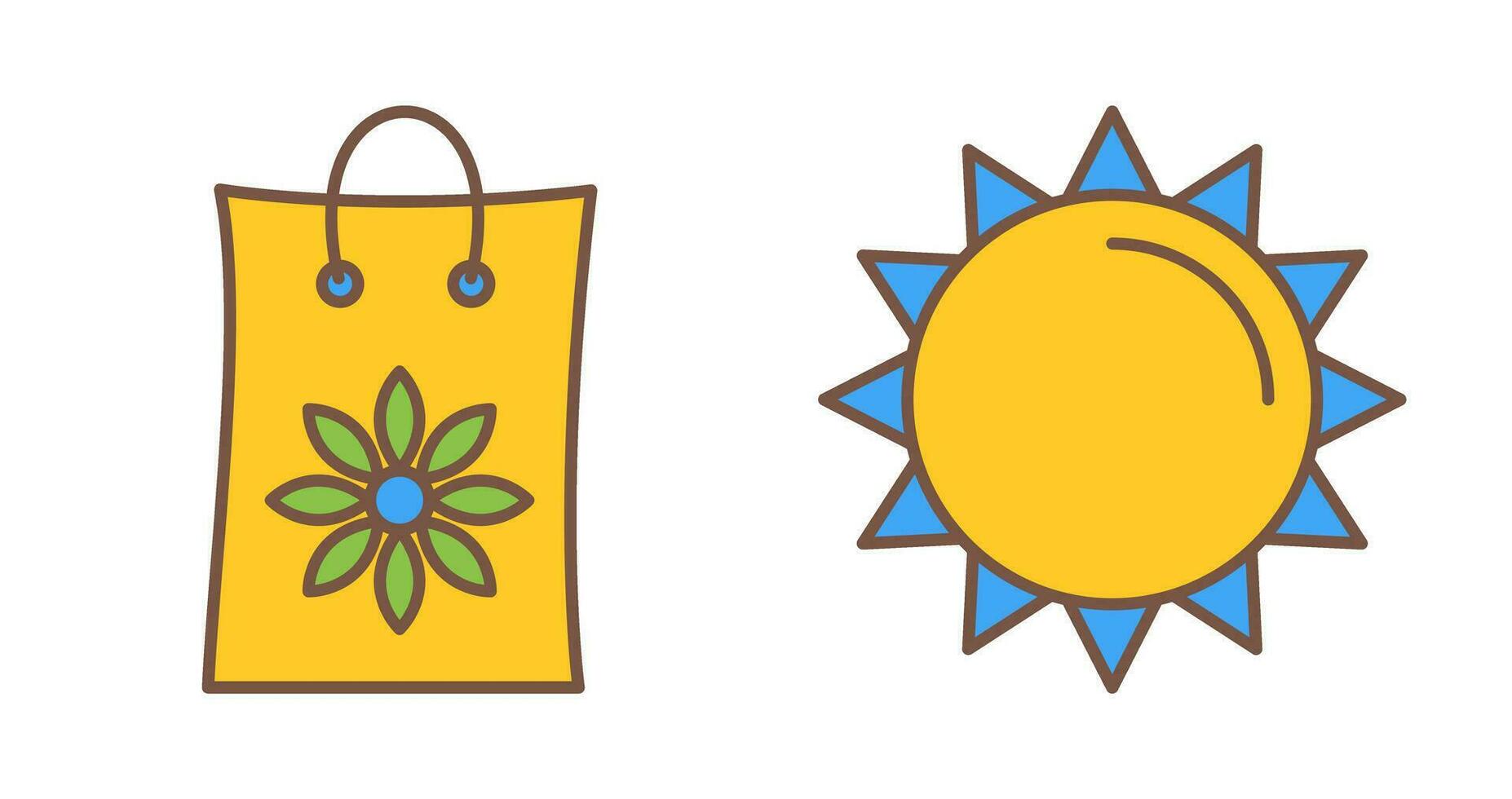 Pesticide Bags and Sun Icon vector