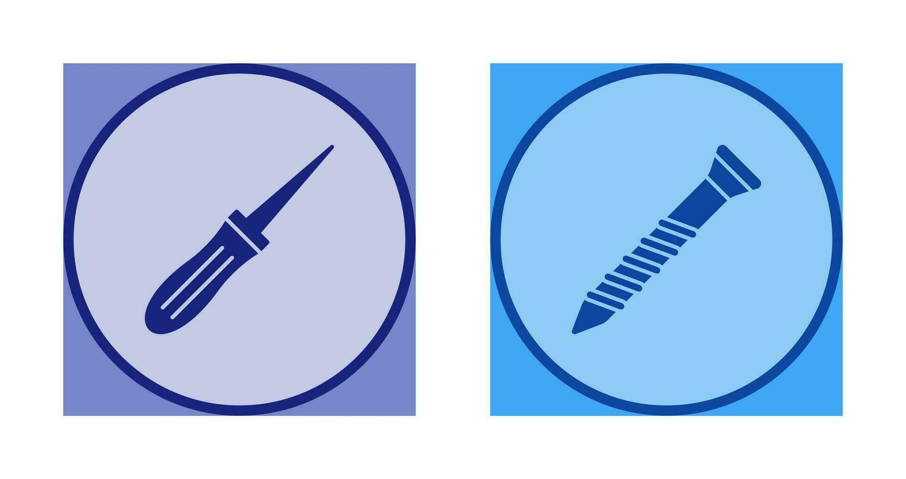 punzón y tornillo icono vector
