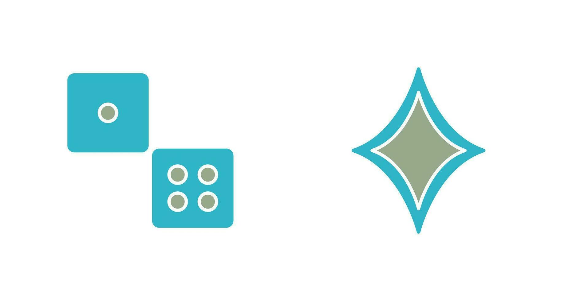 dice and diamond and  Icon vector