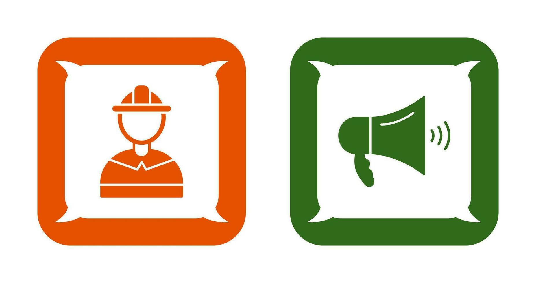 firefighter and megaphone  Icon vector