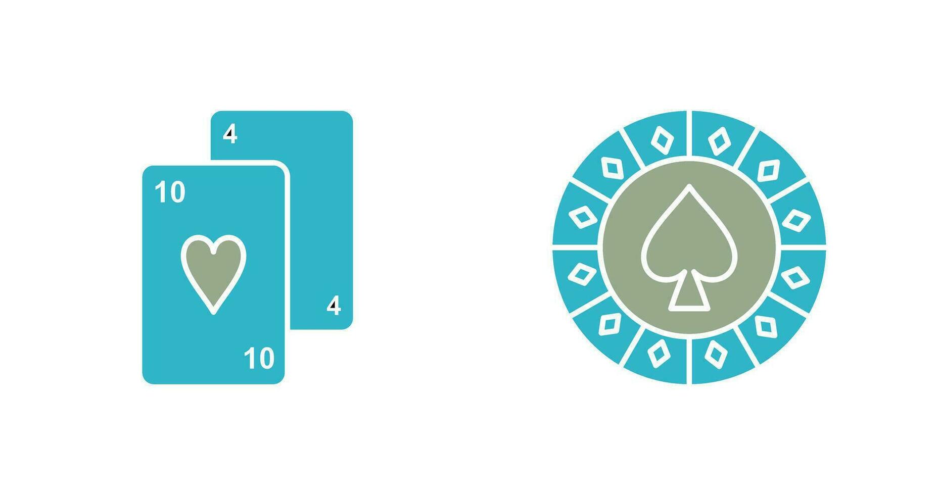 playing cards and spade chips Icon vector