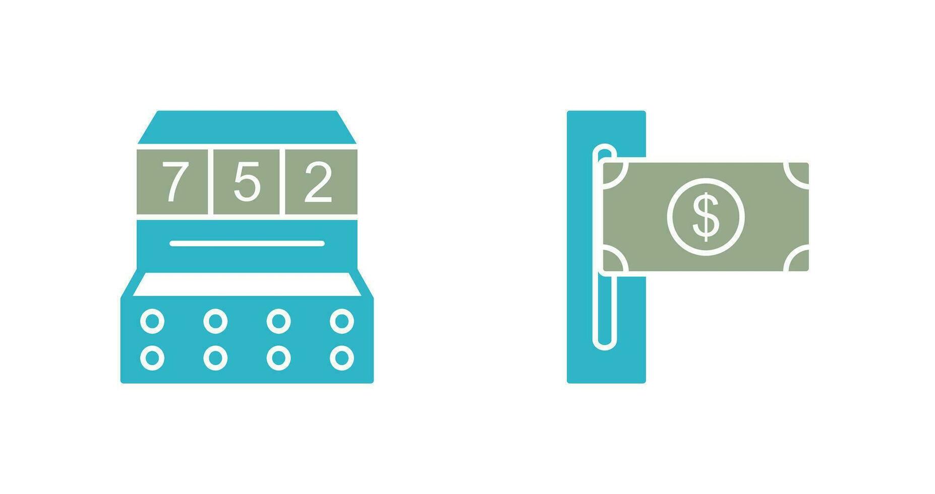 slot machine and slot of bills  Icon vector