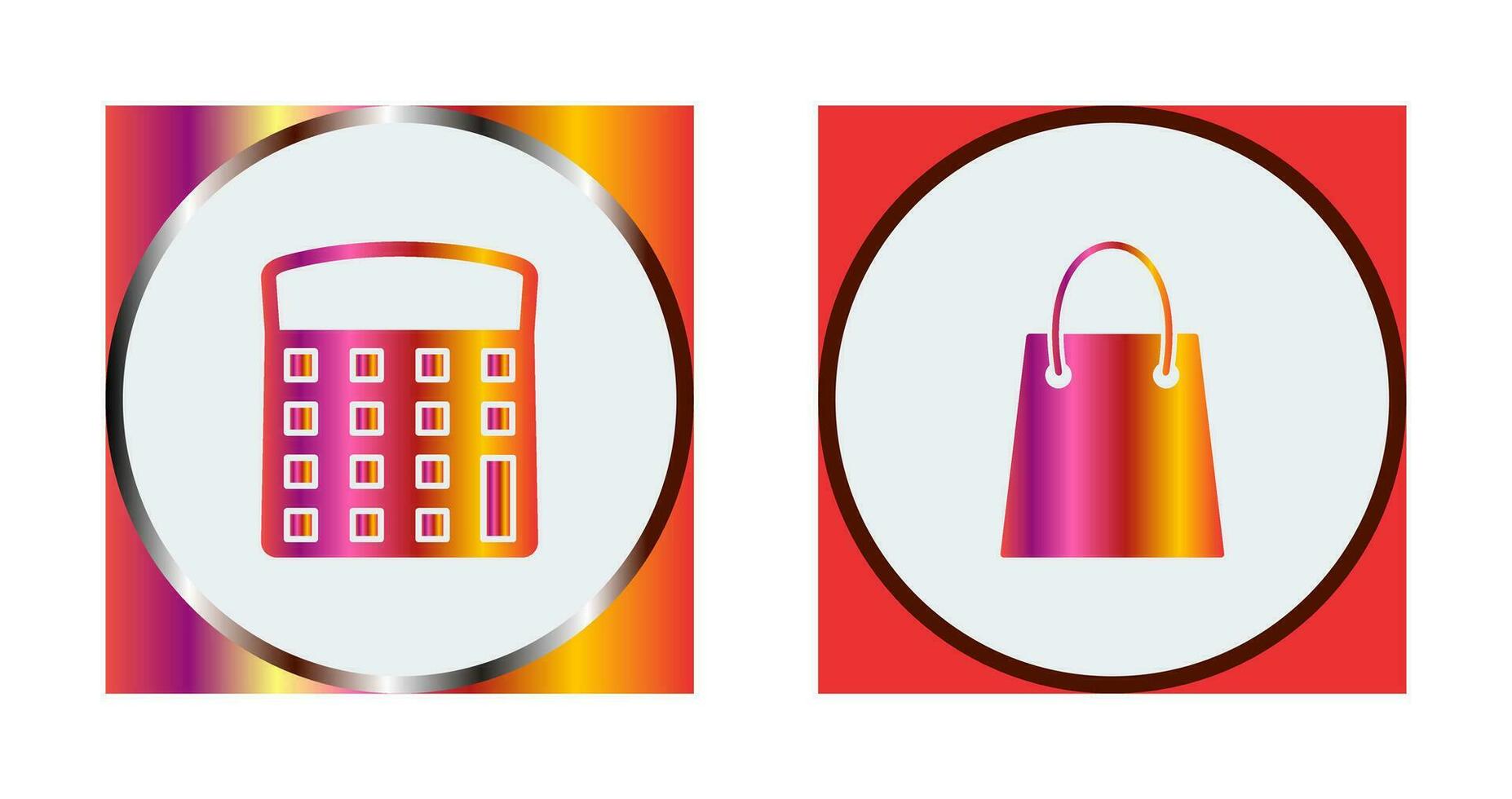 calculator and shopping bag Icon vector