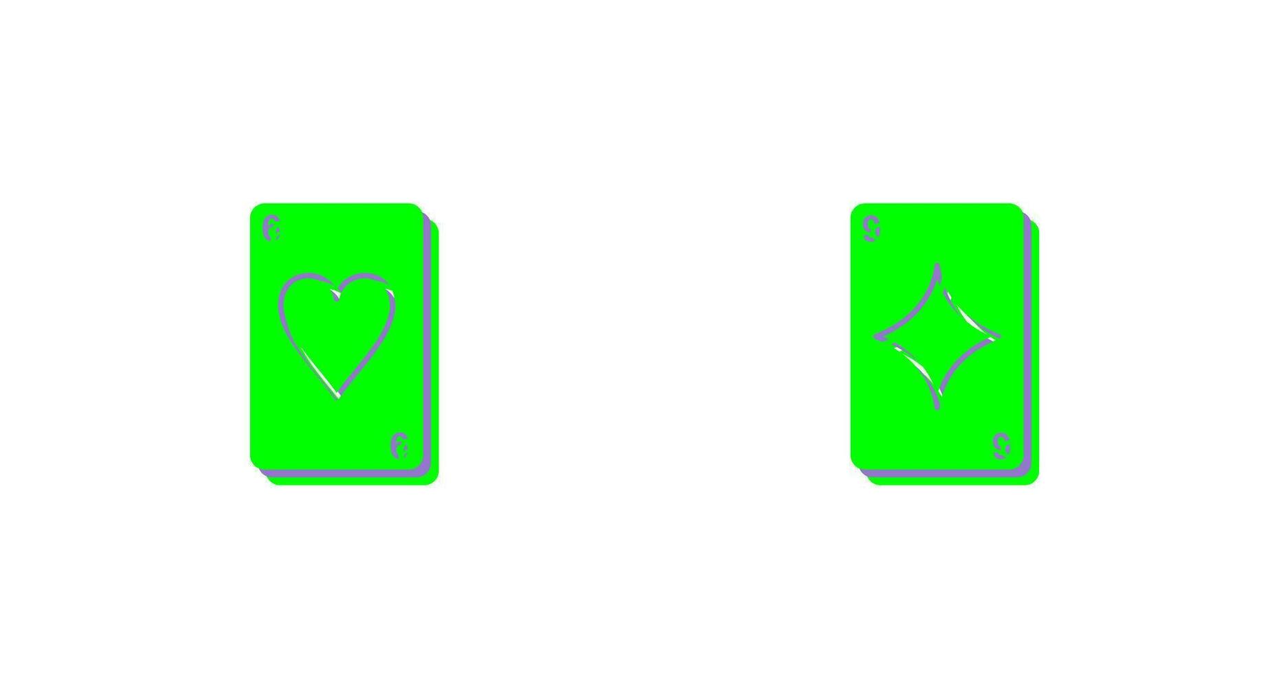 heart cards and diamonds card Icon vector