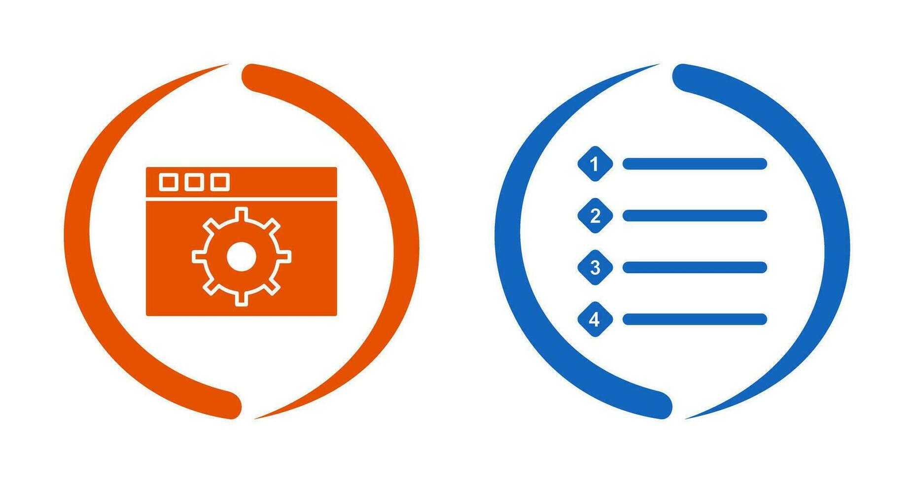 settings and numbered lists Icon vector