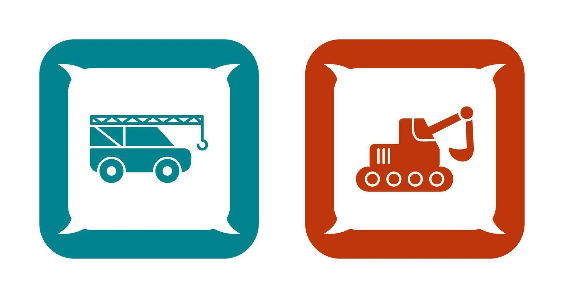Crane and Escavator Icon vector