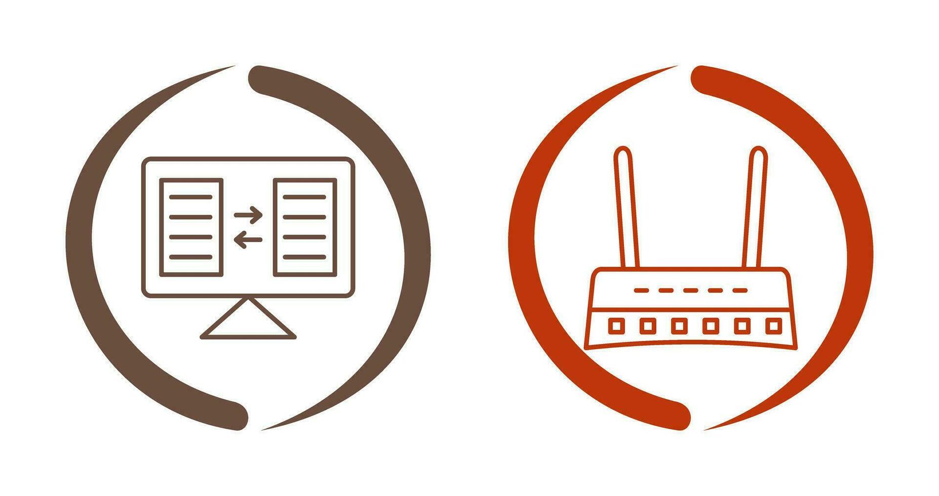 File Sharing and Router Icon vector