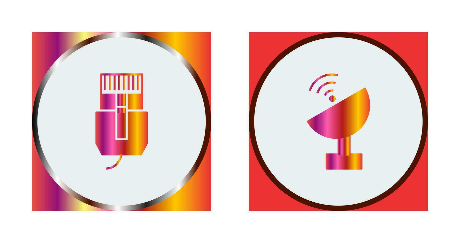 internet cable and satellite  Icon vector