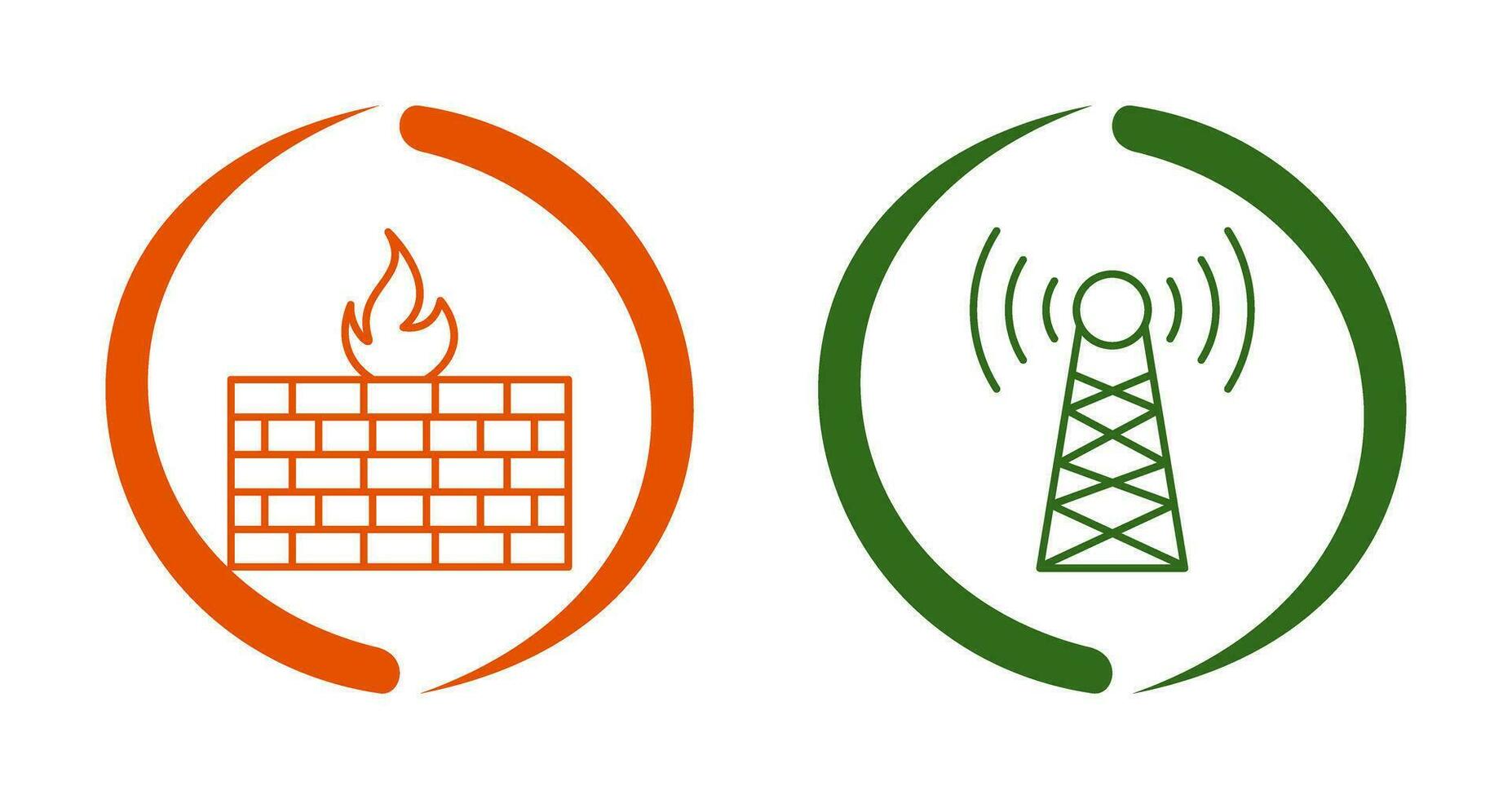 Firewall and Tower Icon vector