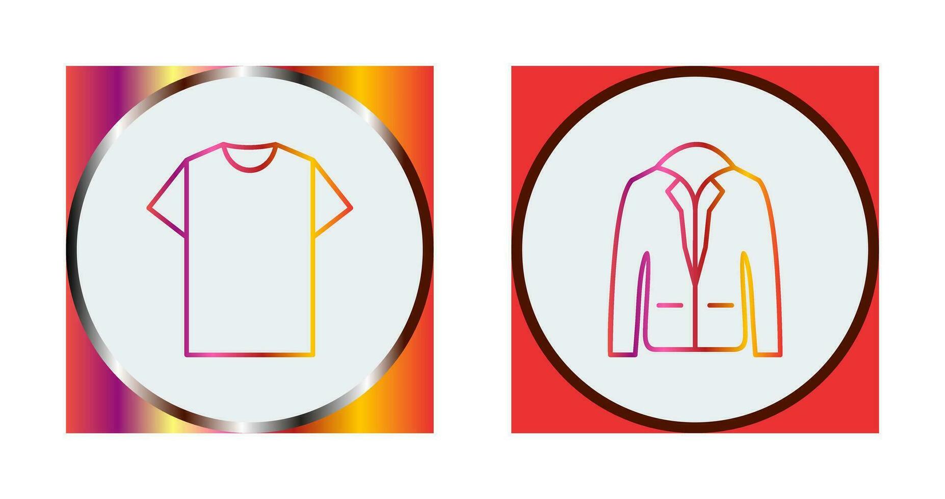 Plain T Shirt and Stylish Jacket Icon vector