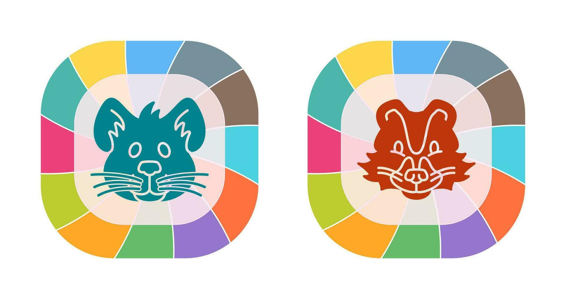 ratón y zorrillo icono vector