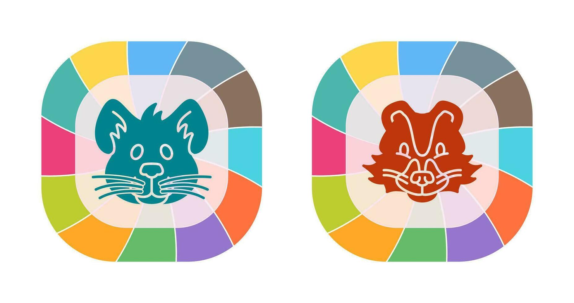 Mouse and Skunk Icon vector