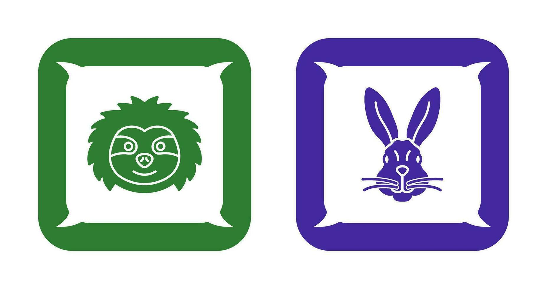 Sloth and Rabbit Icon vector