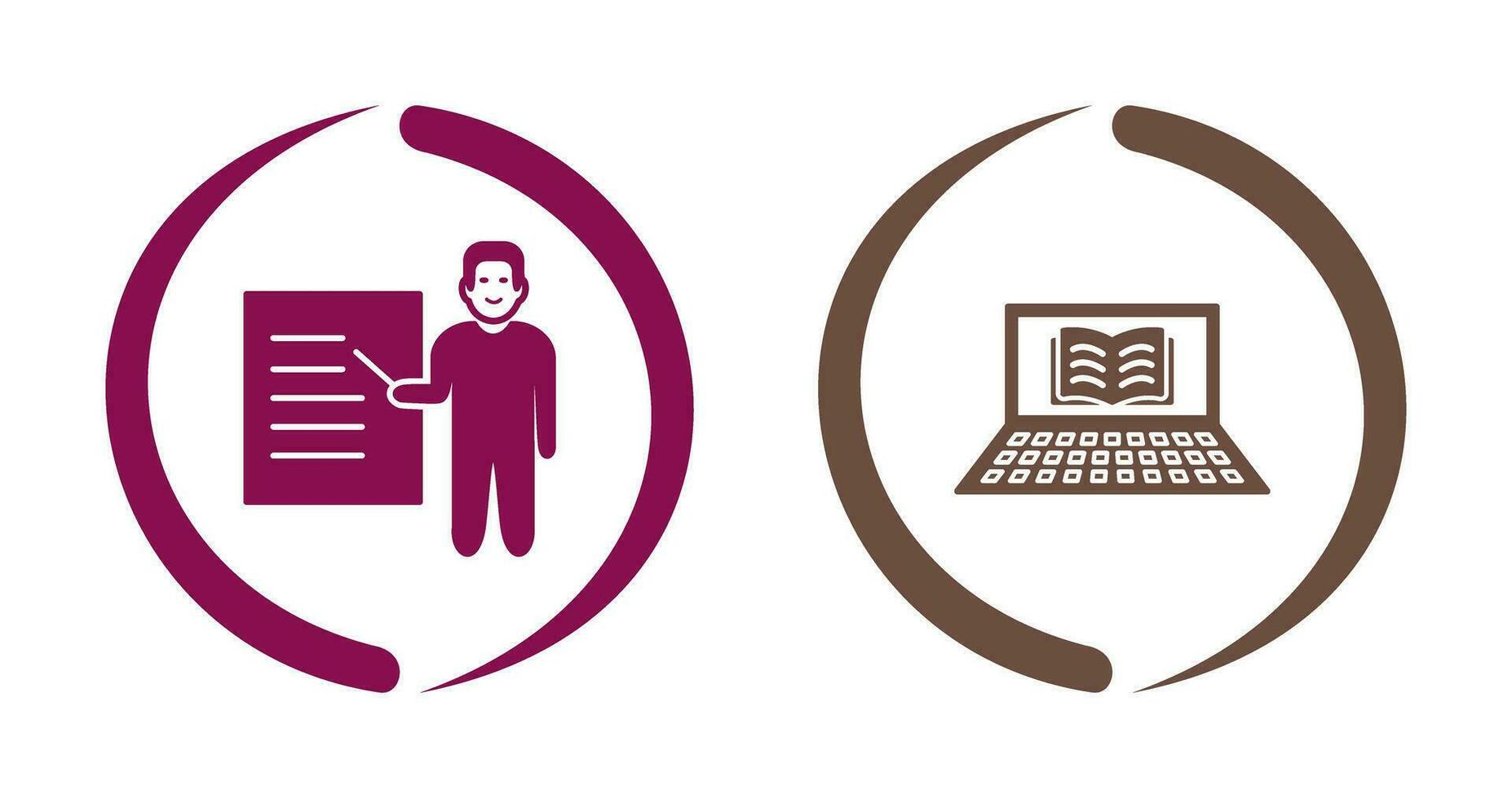 Online Books and Male Presenter Icon vector