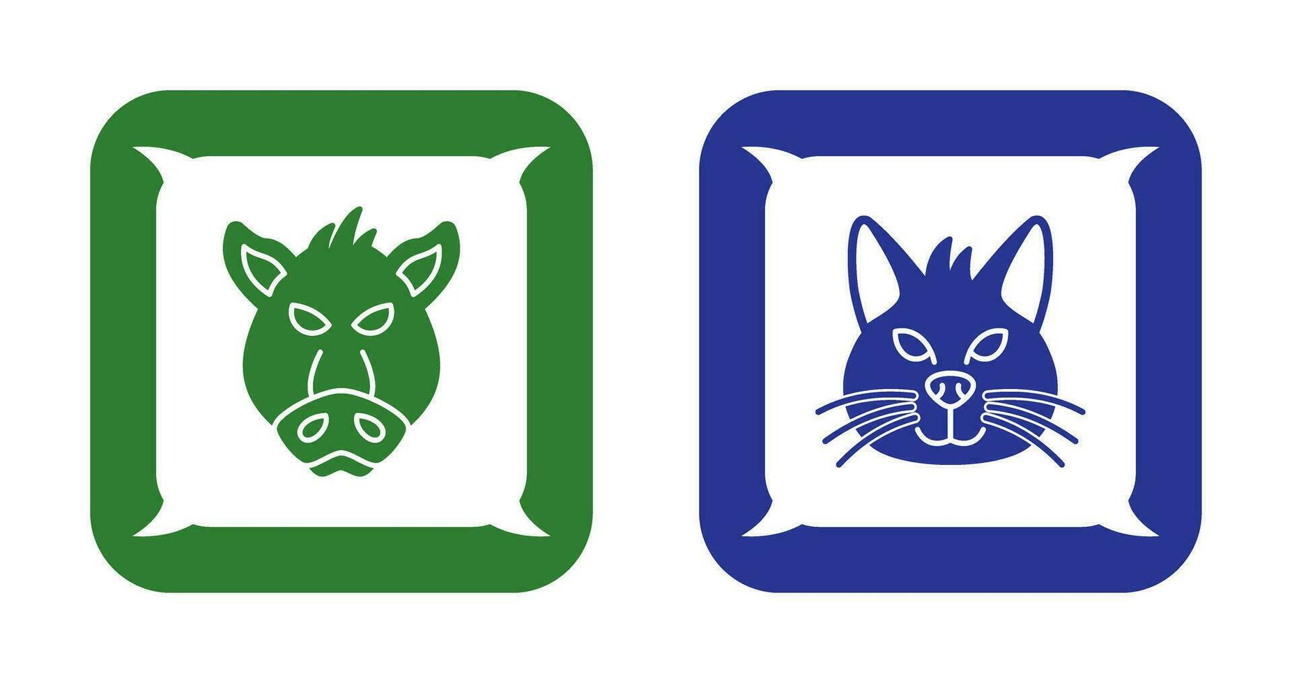 Pig and Cat Icon vector