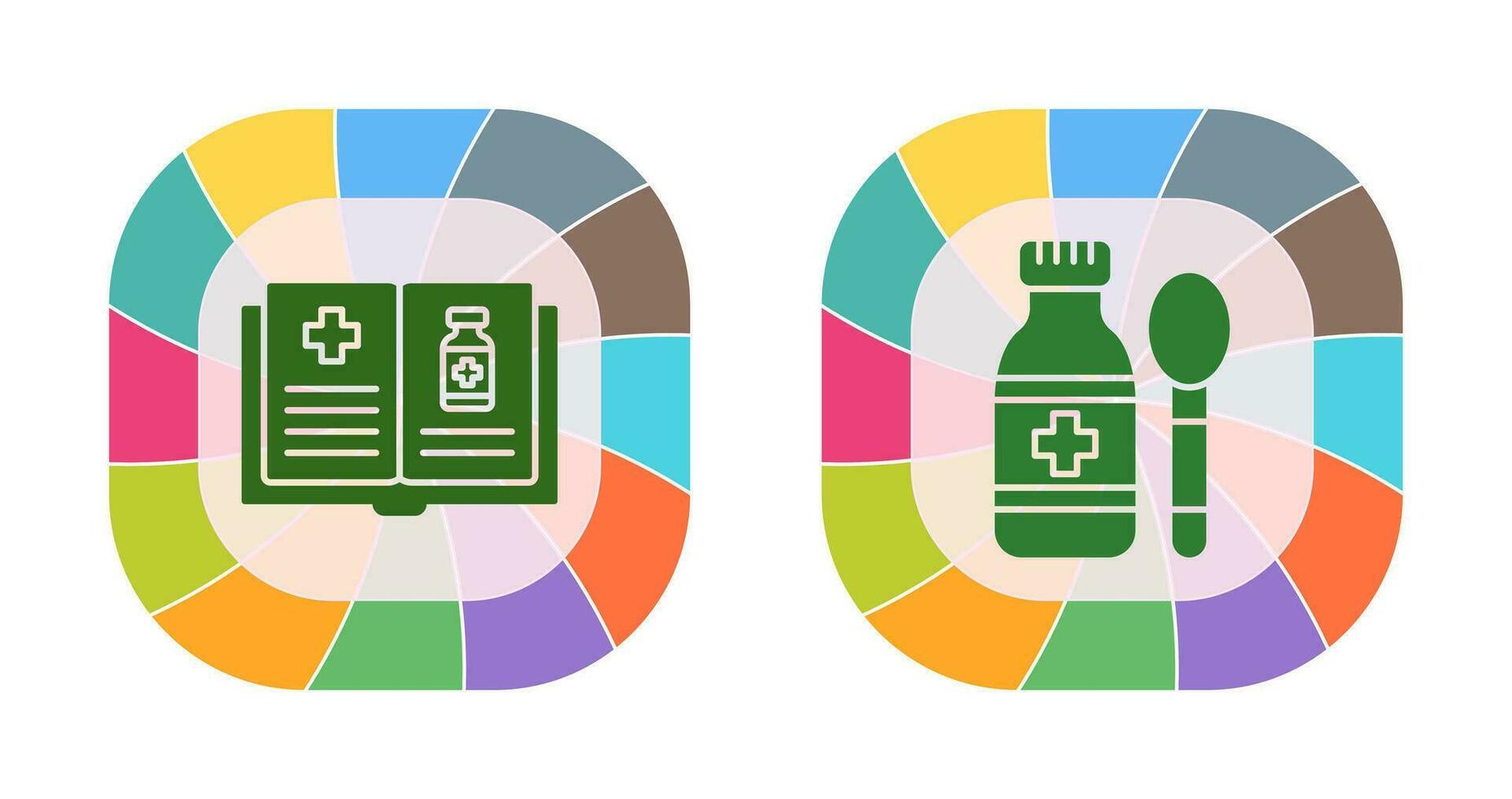 Medical Book and Syrup Icon vector