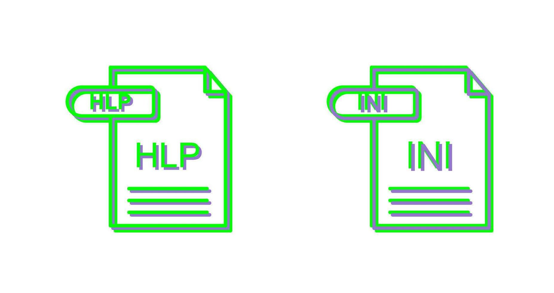 HLP and INI Icon vector