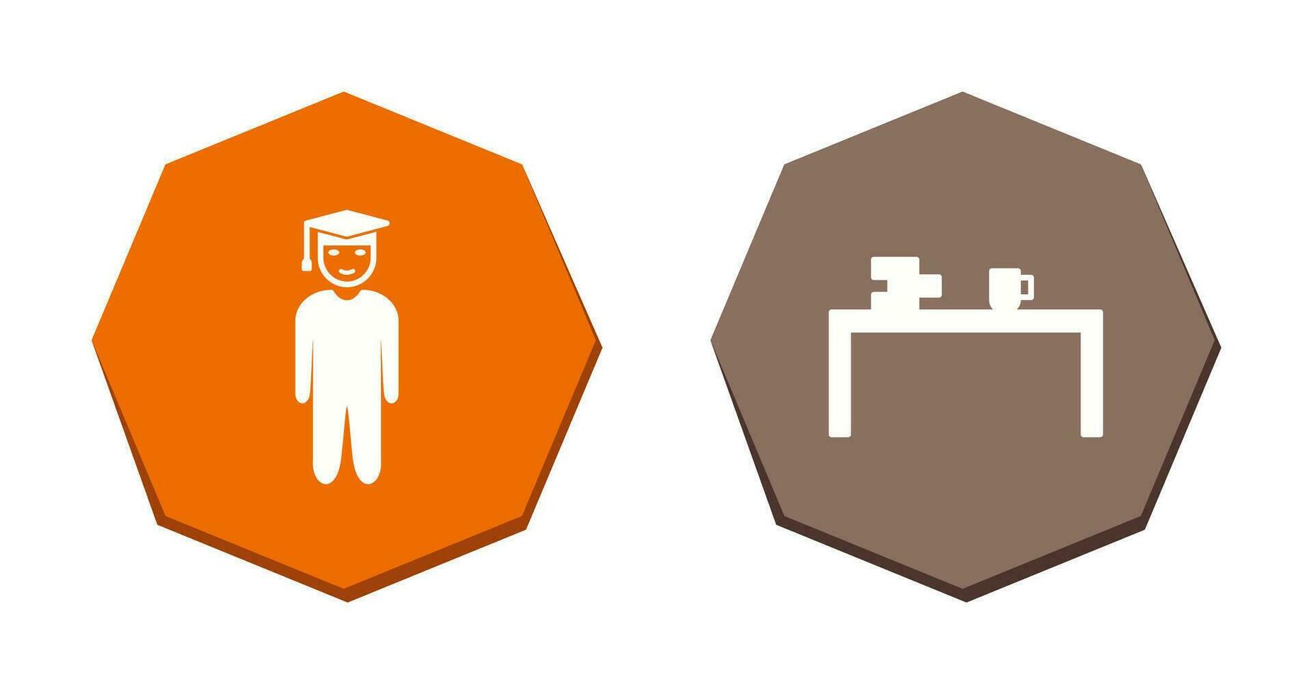 student standing and studying desk Icon vector