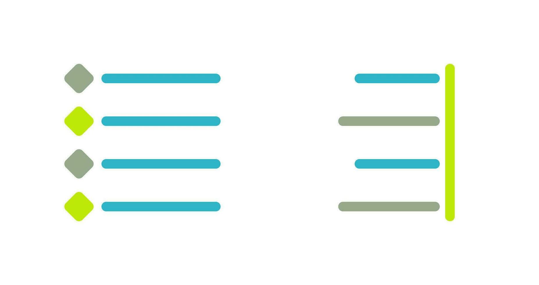 bulleted list and Right align  Icon vector