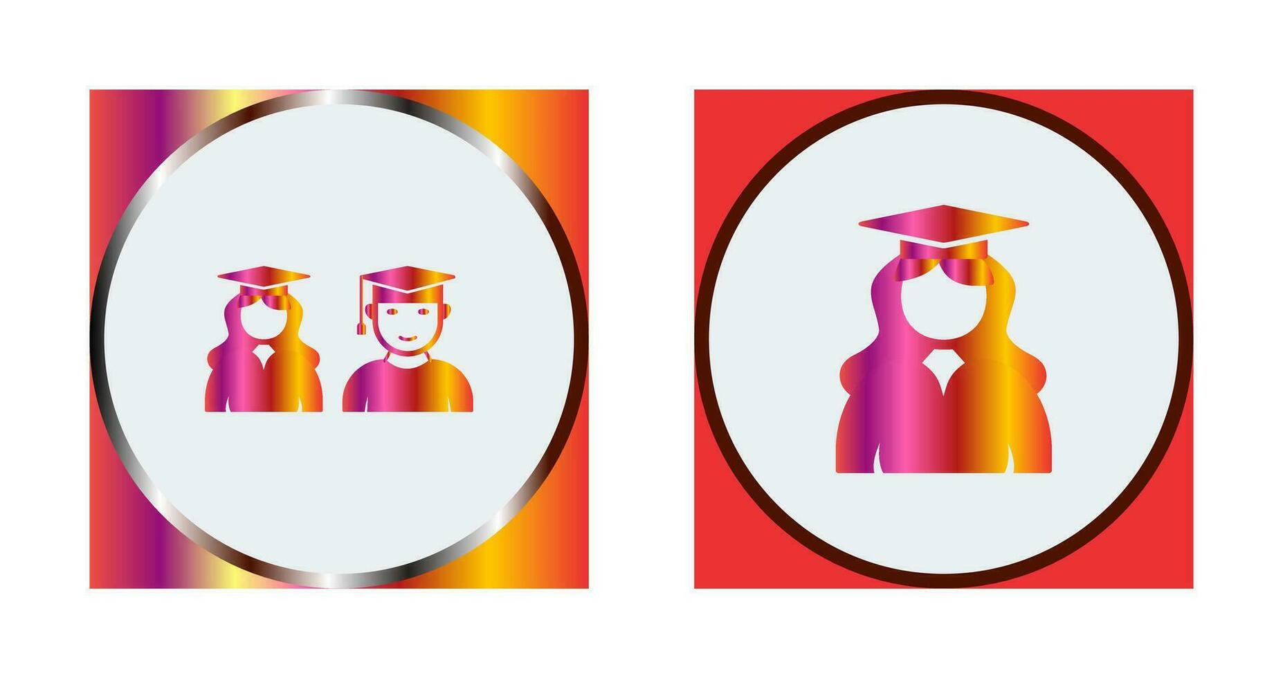 Graduates and Female Graduate Icon vector