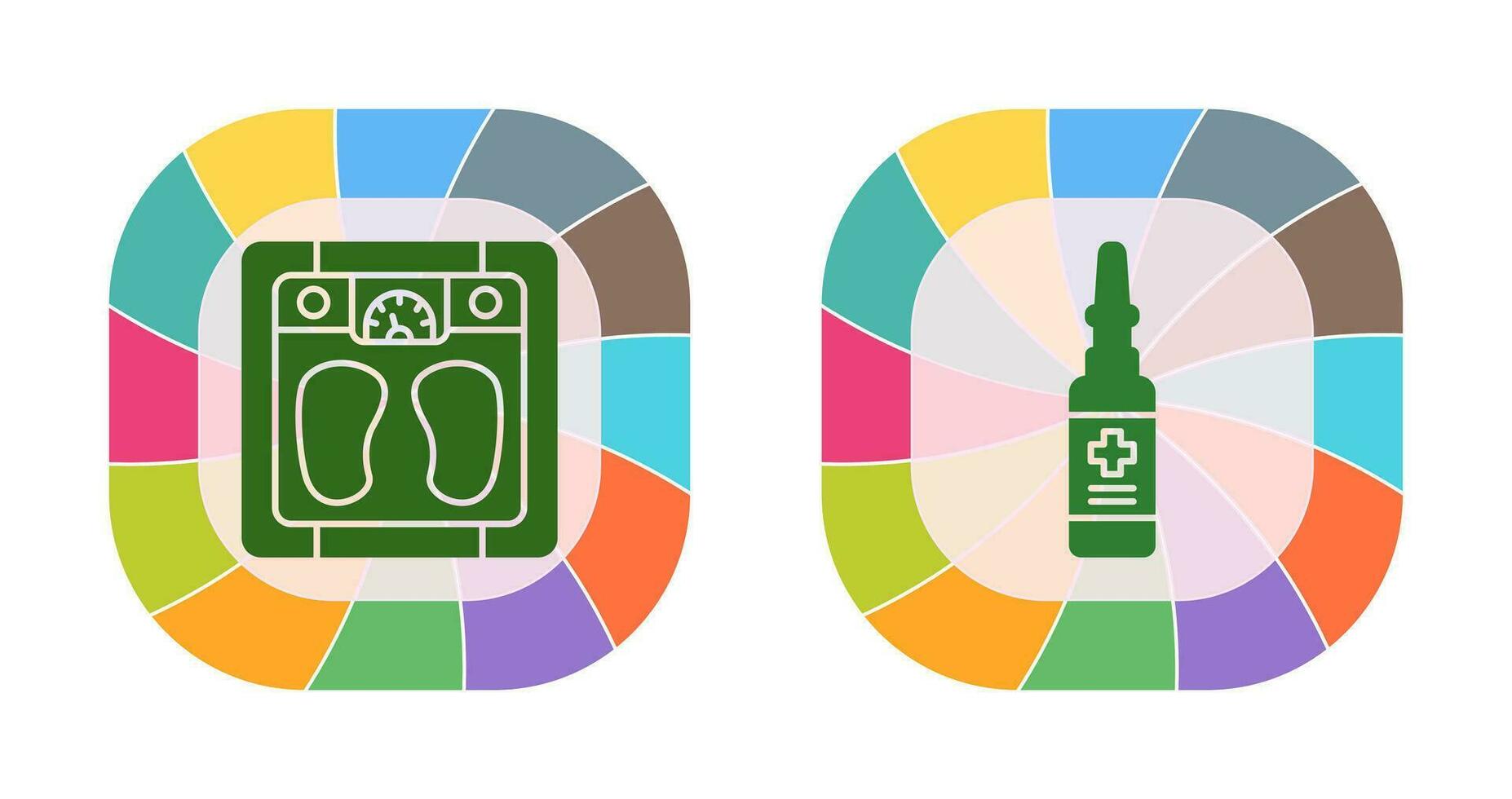 Weighing Scale and Nasal Icon vector