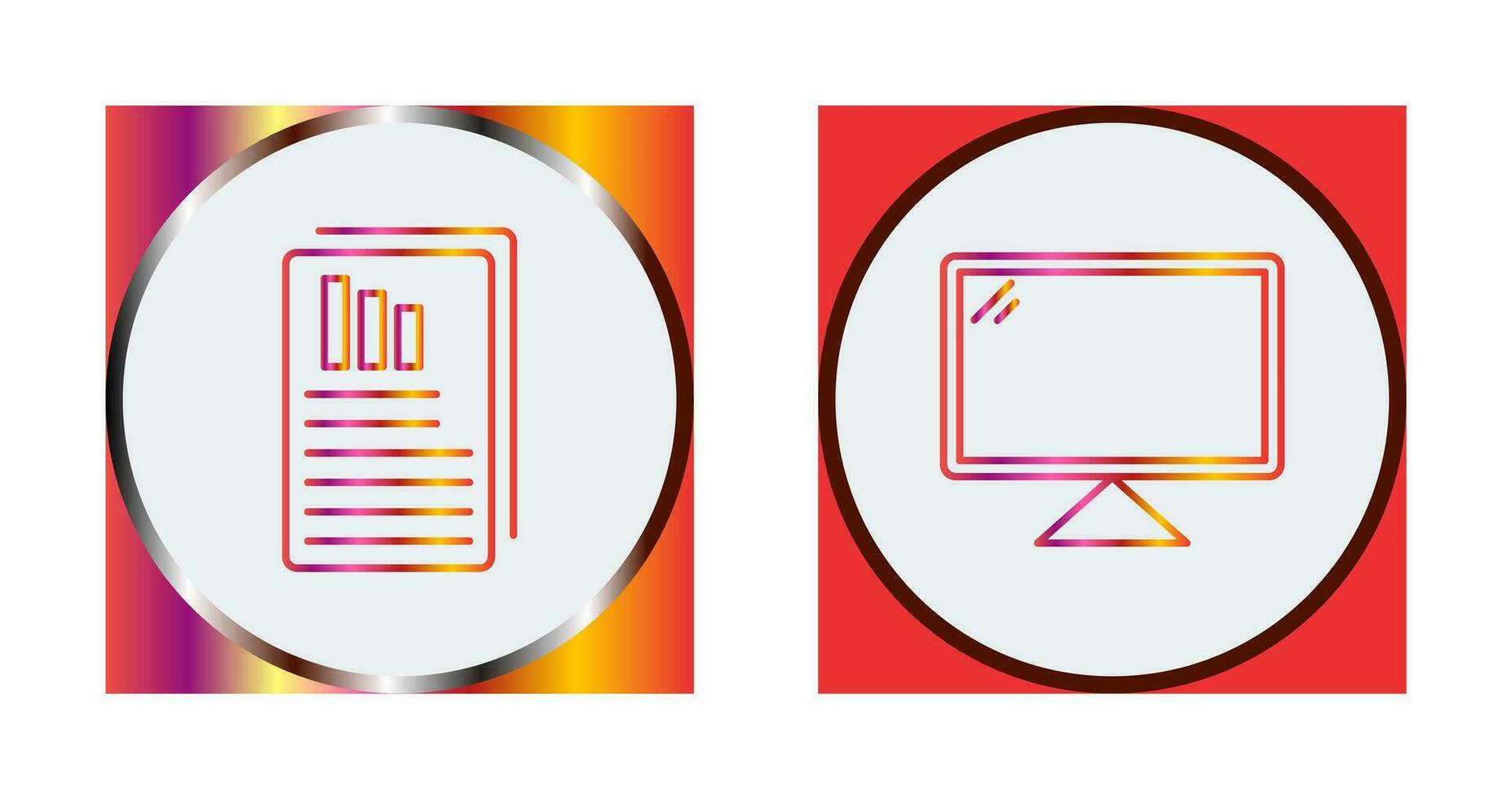 Reports and Computer Icon vector
