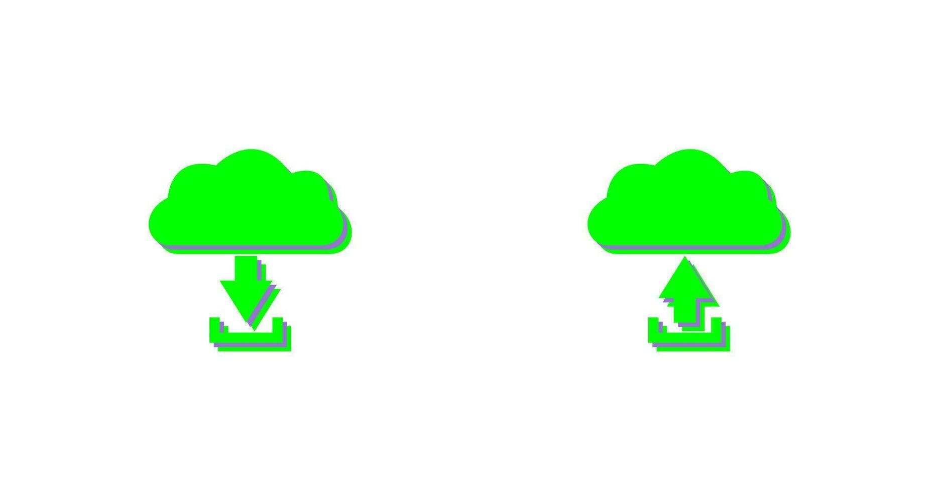 download from cloud upload to cloud  Icon vector