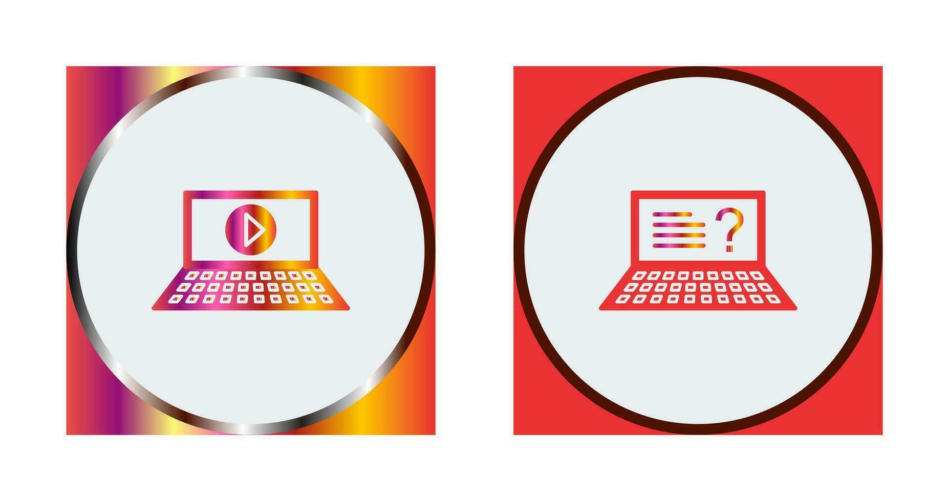 Play Video and Online Exam Icon vector