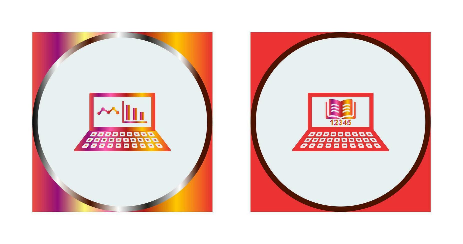 Online Stats and Online Study Icon vector