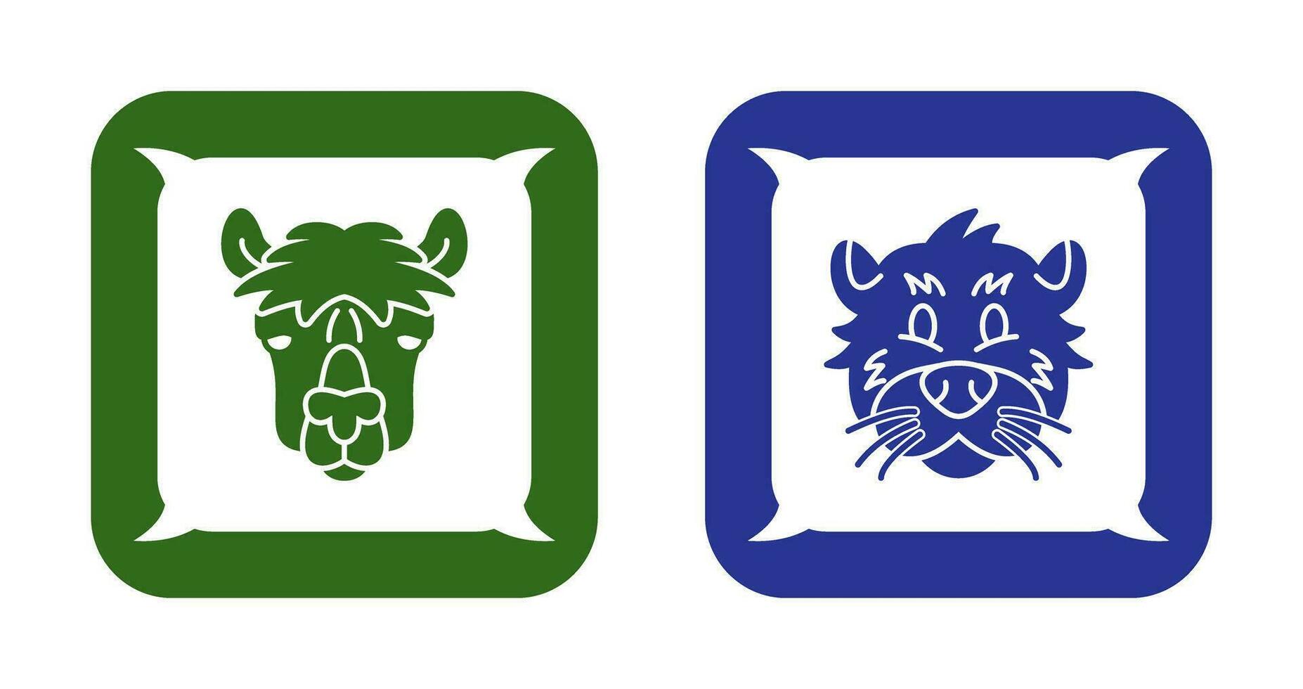 Alpaca and Otter Icon vector