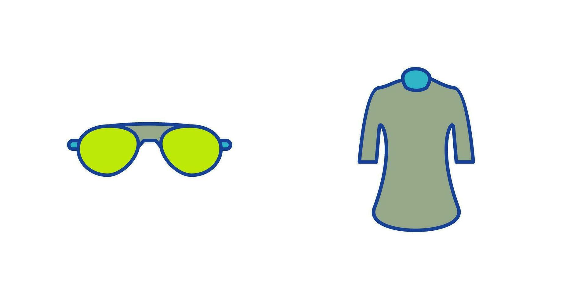 señoras camisa y Gafas de sol icono vector