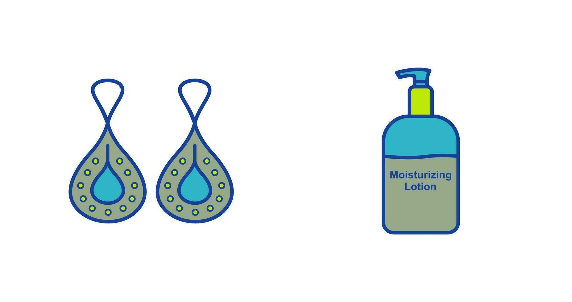 Earring and Lotion Icon vector