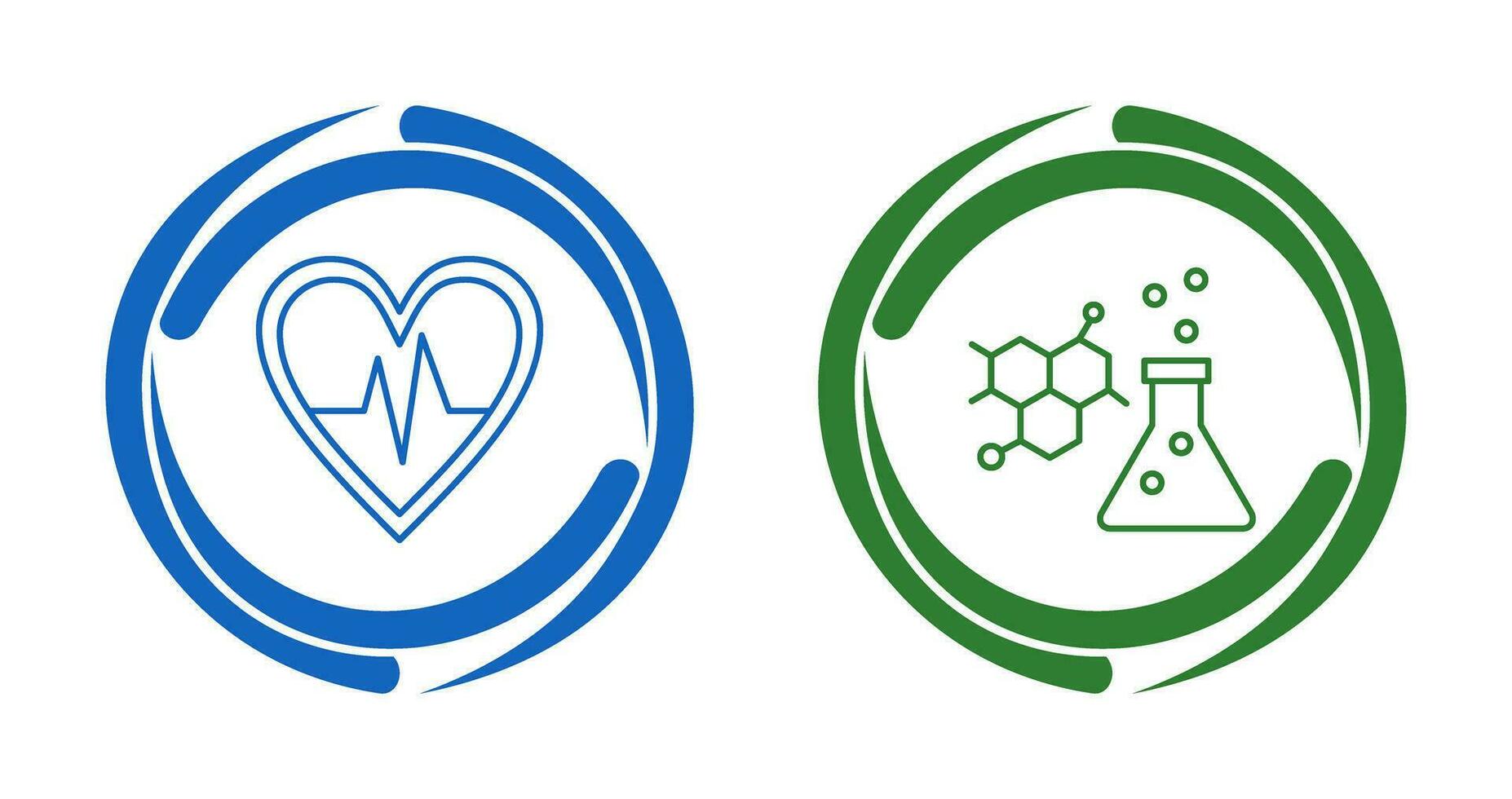 Cardiogram and Chemistry Icon vector