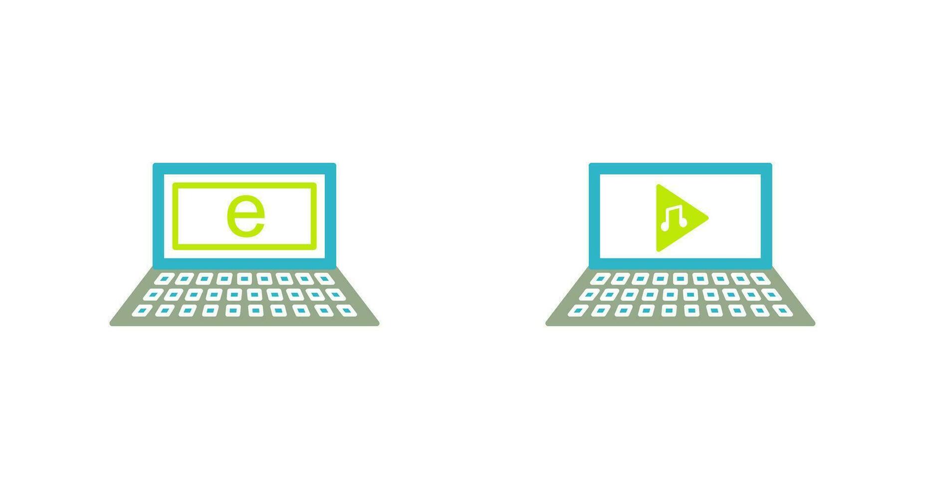 Internet and Play Music Icon vector