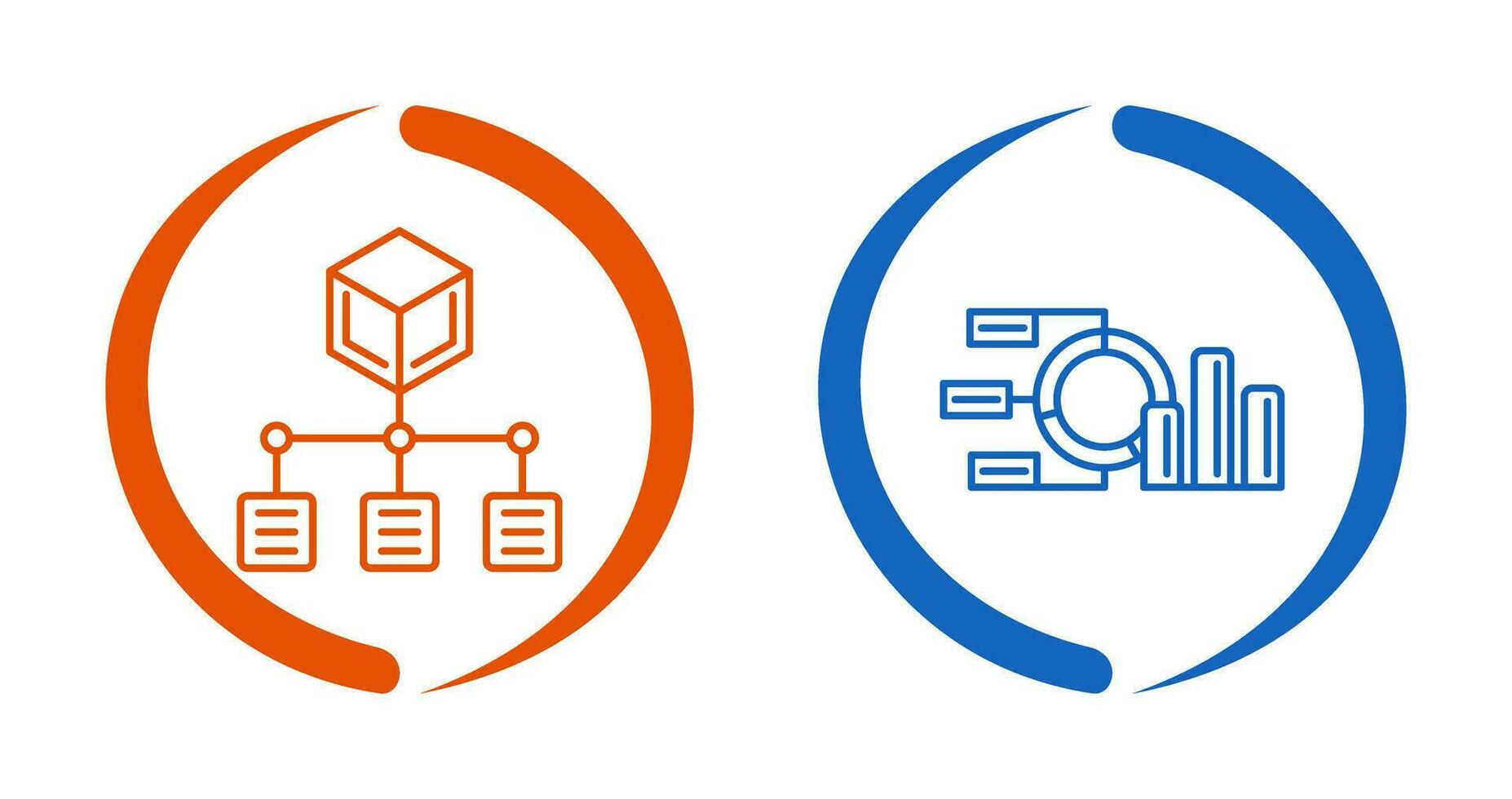 Pie Chart and distribution Icon vector