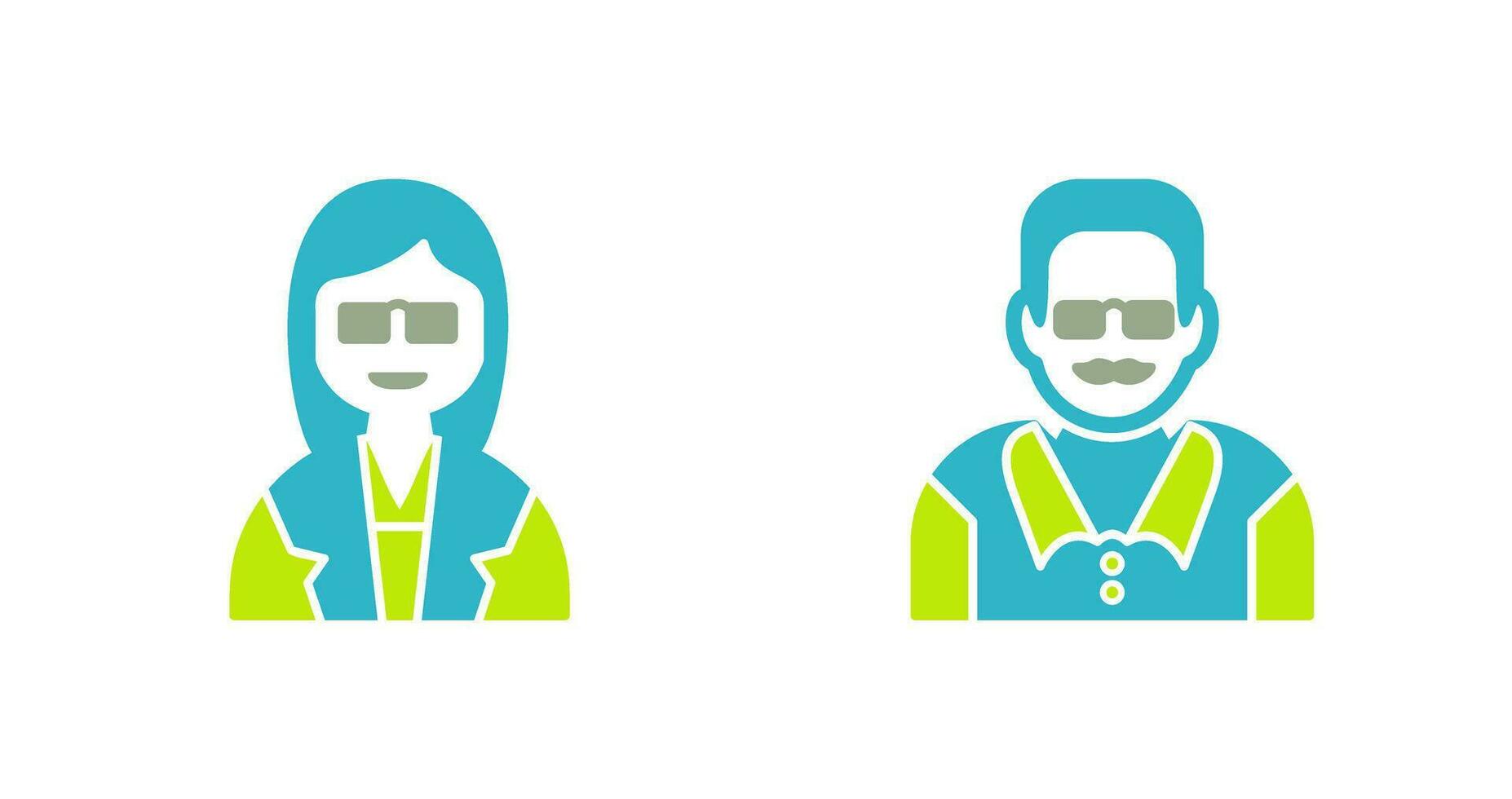 Female Professor and Male Professor Icon vector