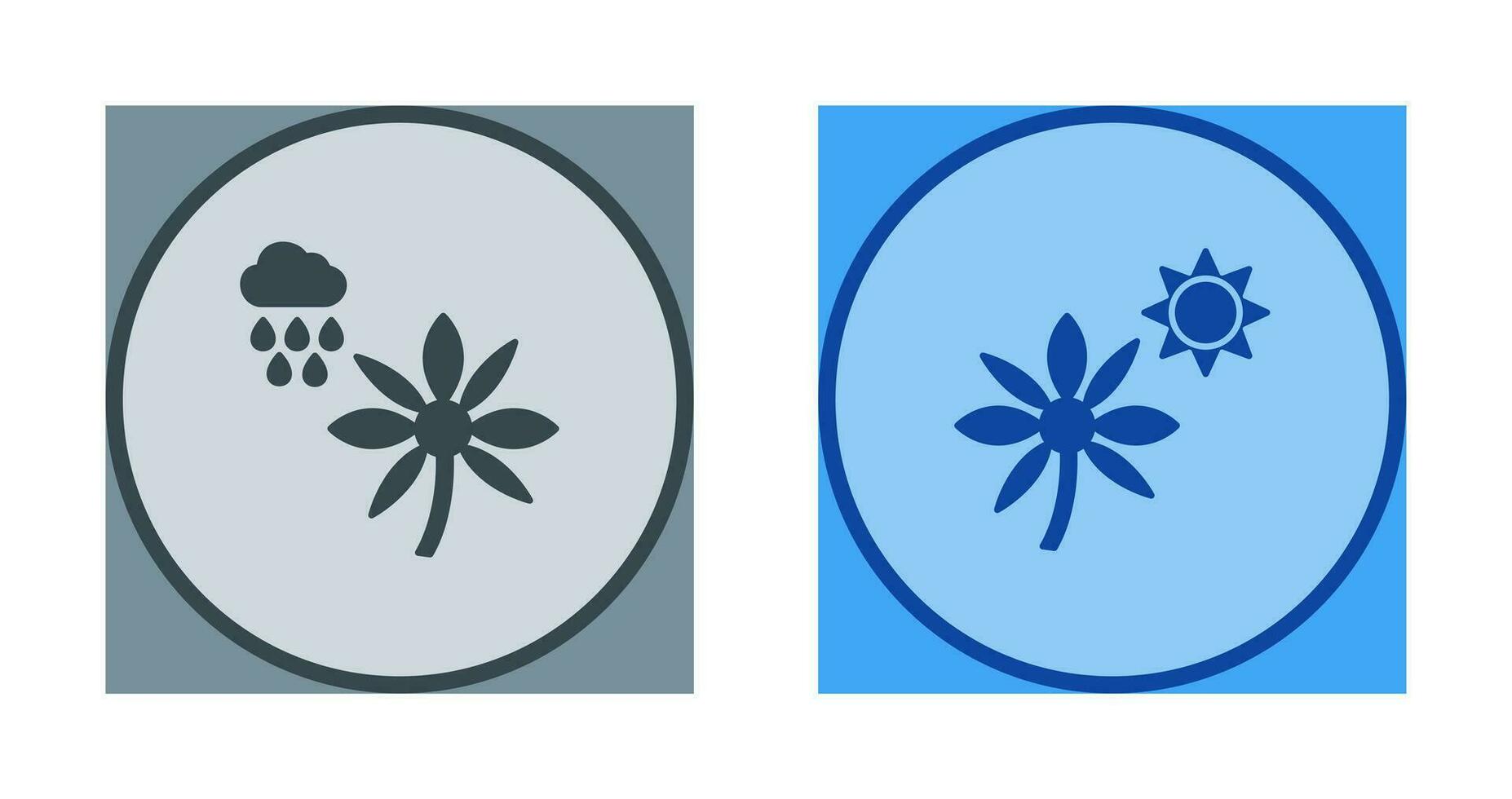 Flower with rain and Flower  Icon vector