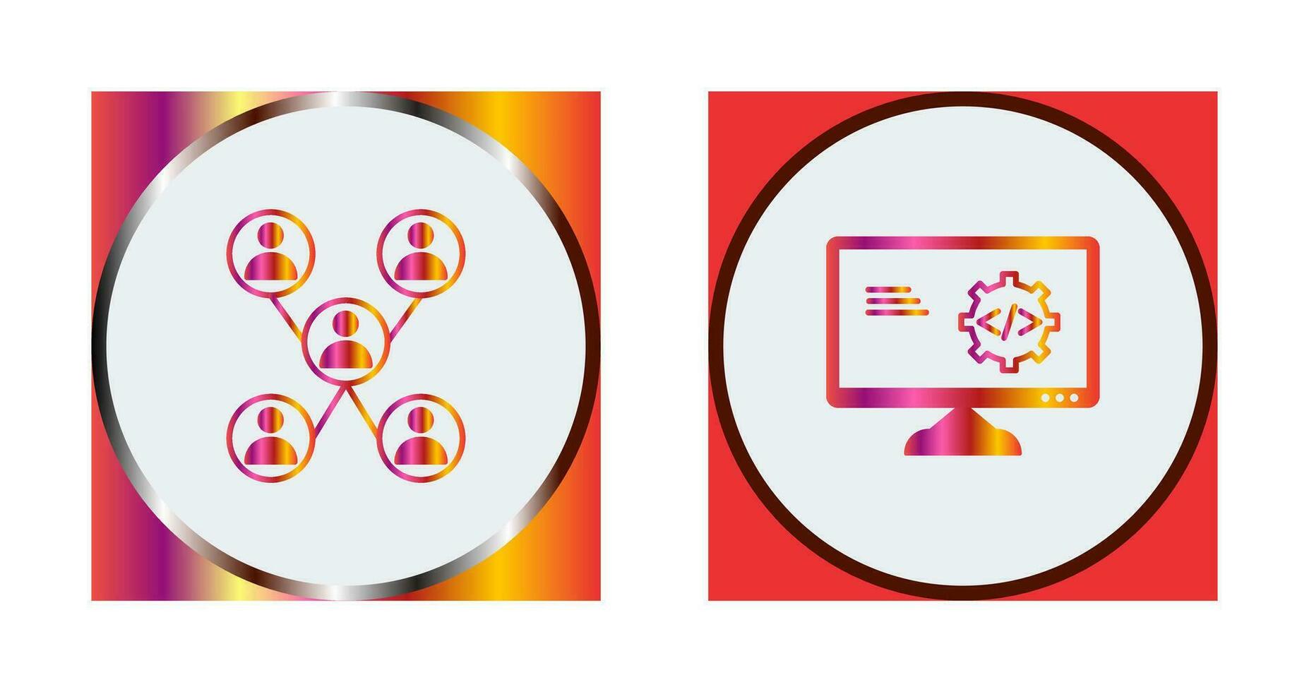 Company Network and Code Optimization Icon vector
