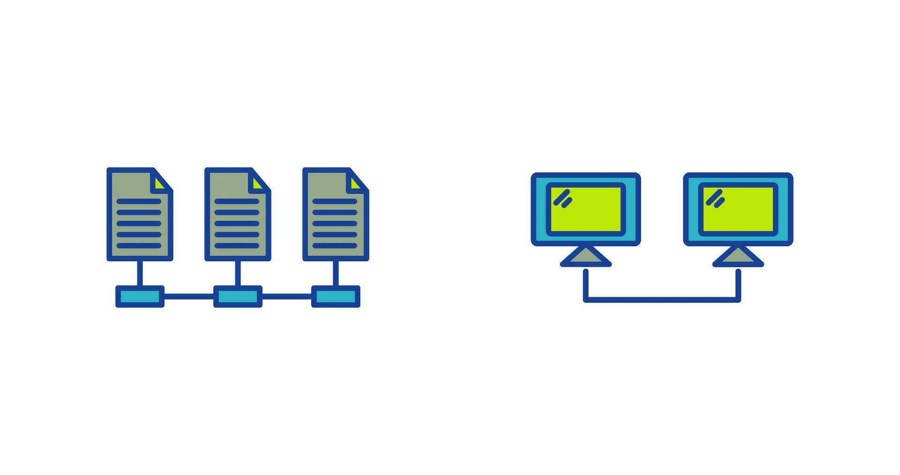 Connectesd Systems and Network Files Icon vector