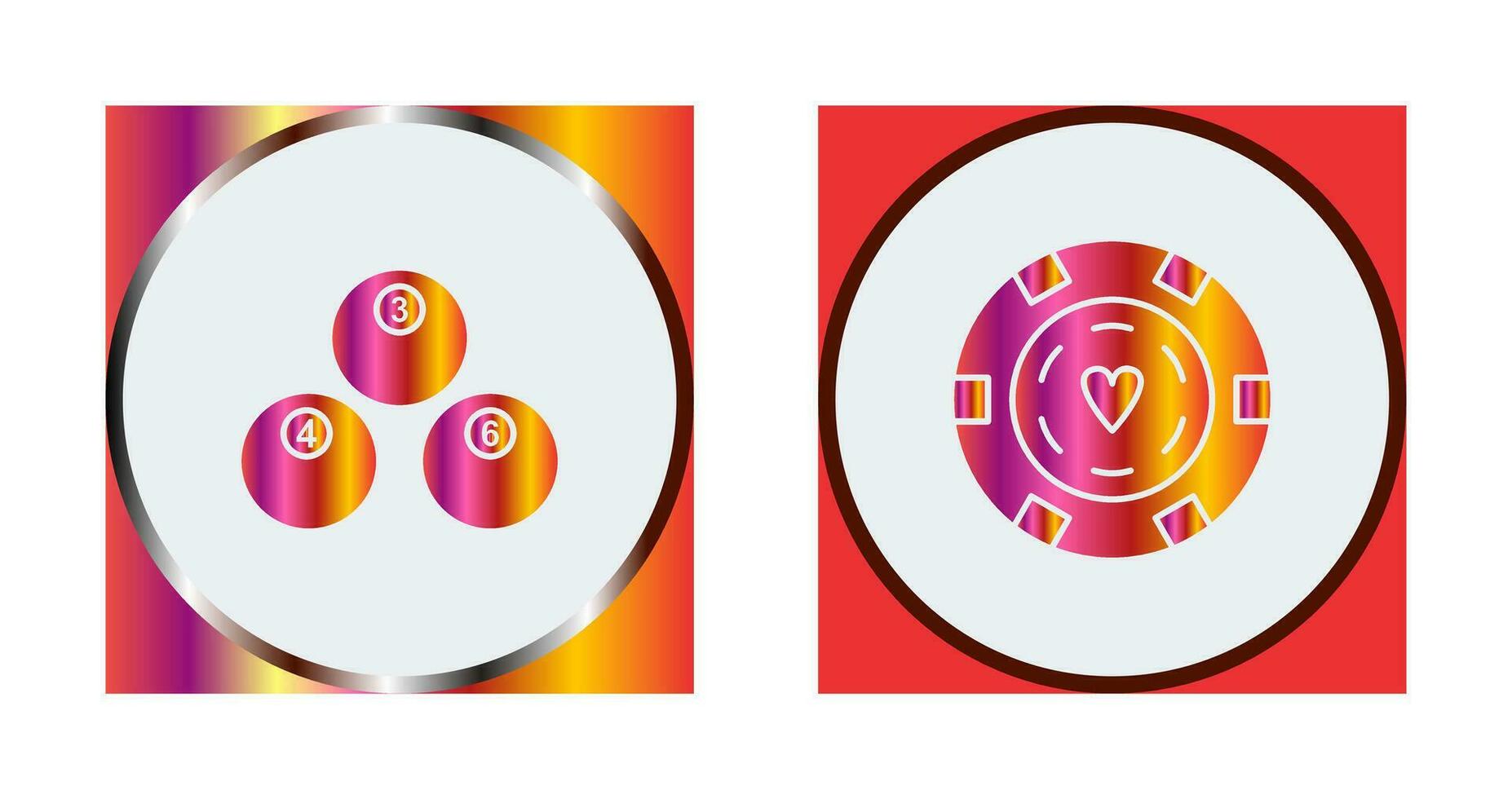 Snooker Balls and Poker Chips Icon vector
