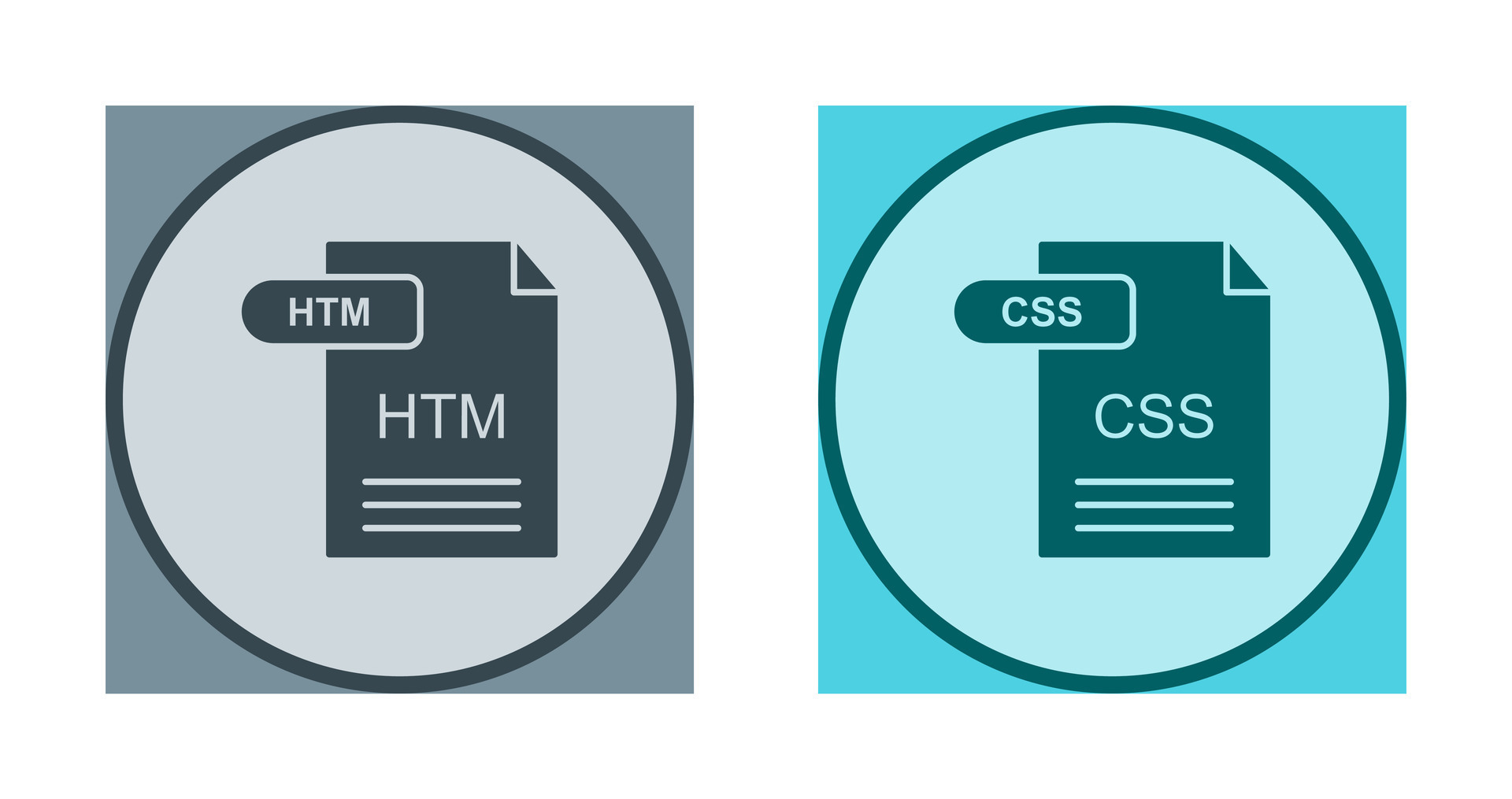 HTM and CSS Icon 32881881 Vector Art at Vecteezy