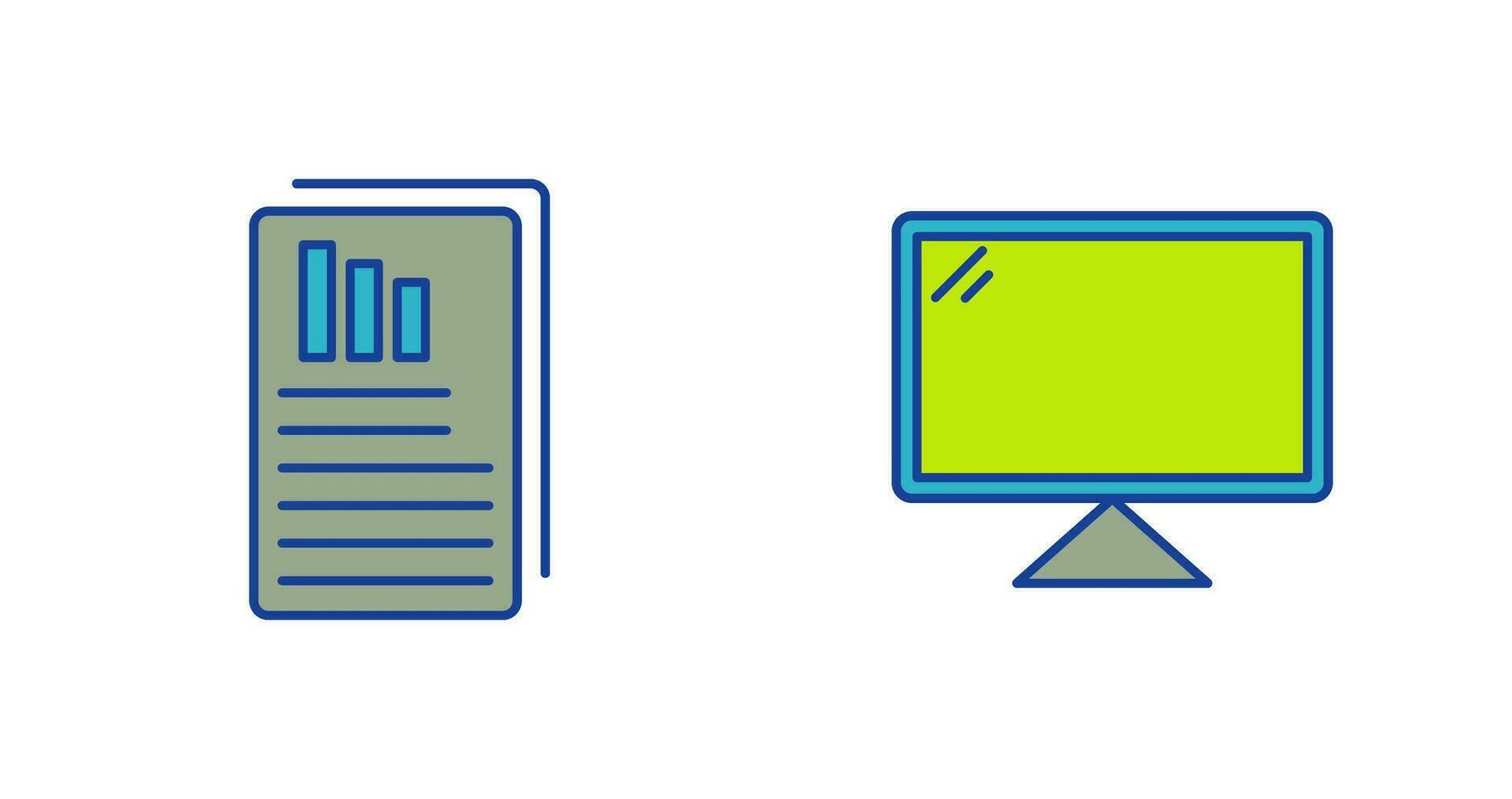 Reports and Computer Icon vector
