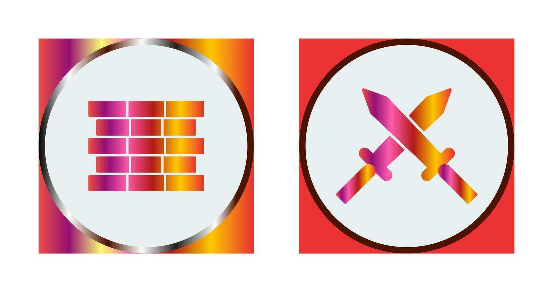 Bricks and Sword Icon vector