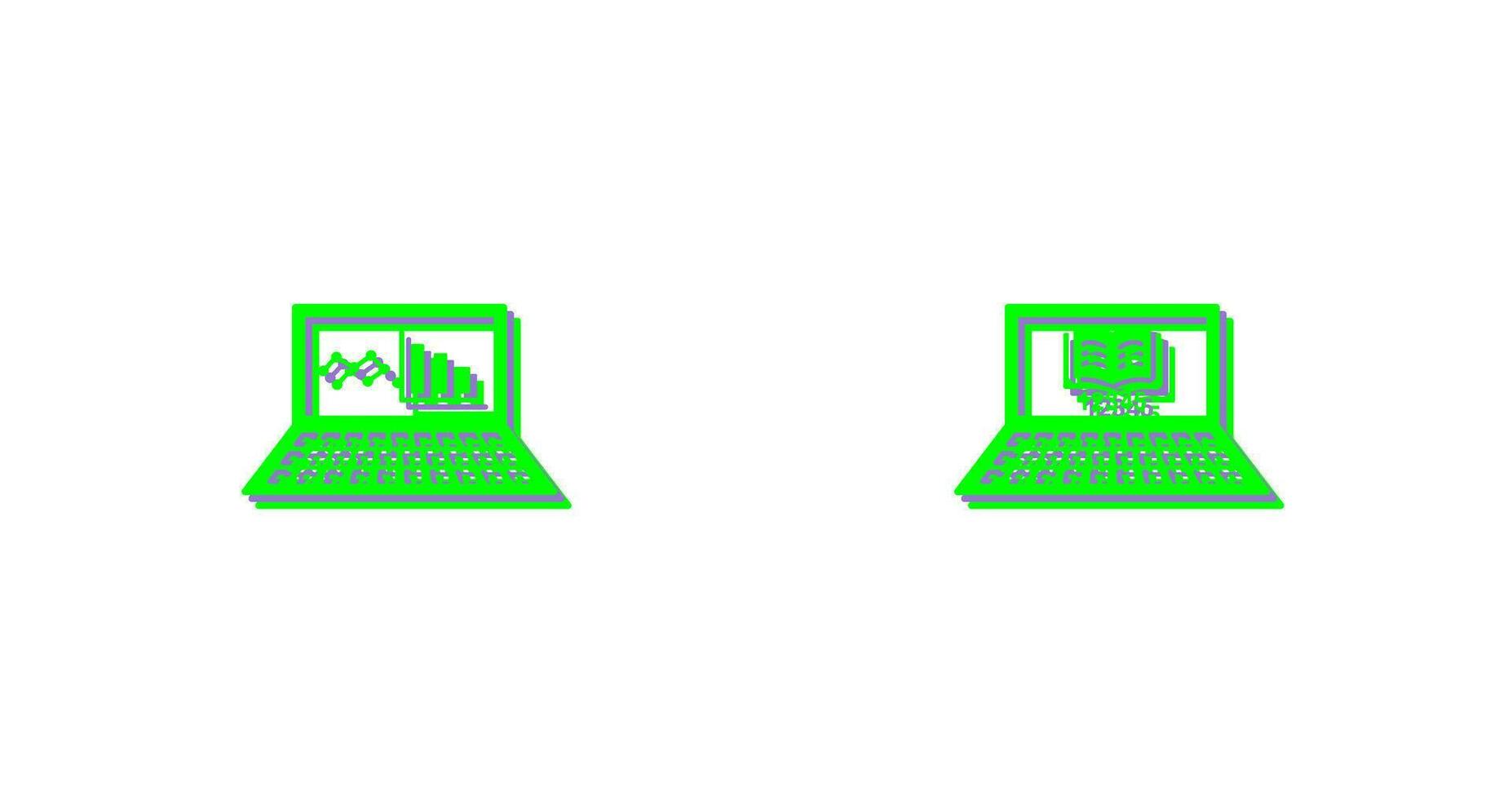 Online Stats and Online Study Icon vector