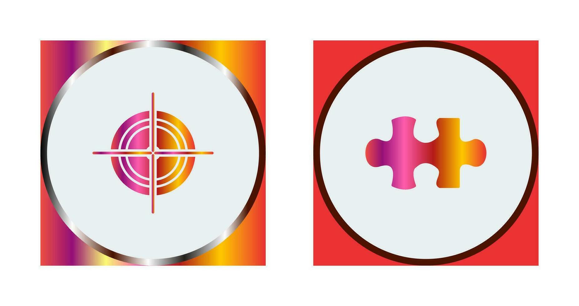 Target and Puzzle Piece Icon vector