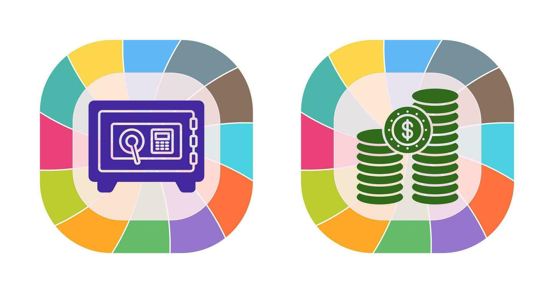 Safe Box and COINS Icon vector