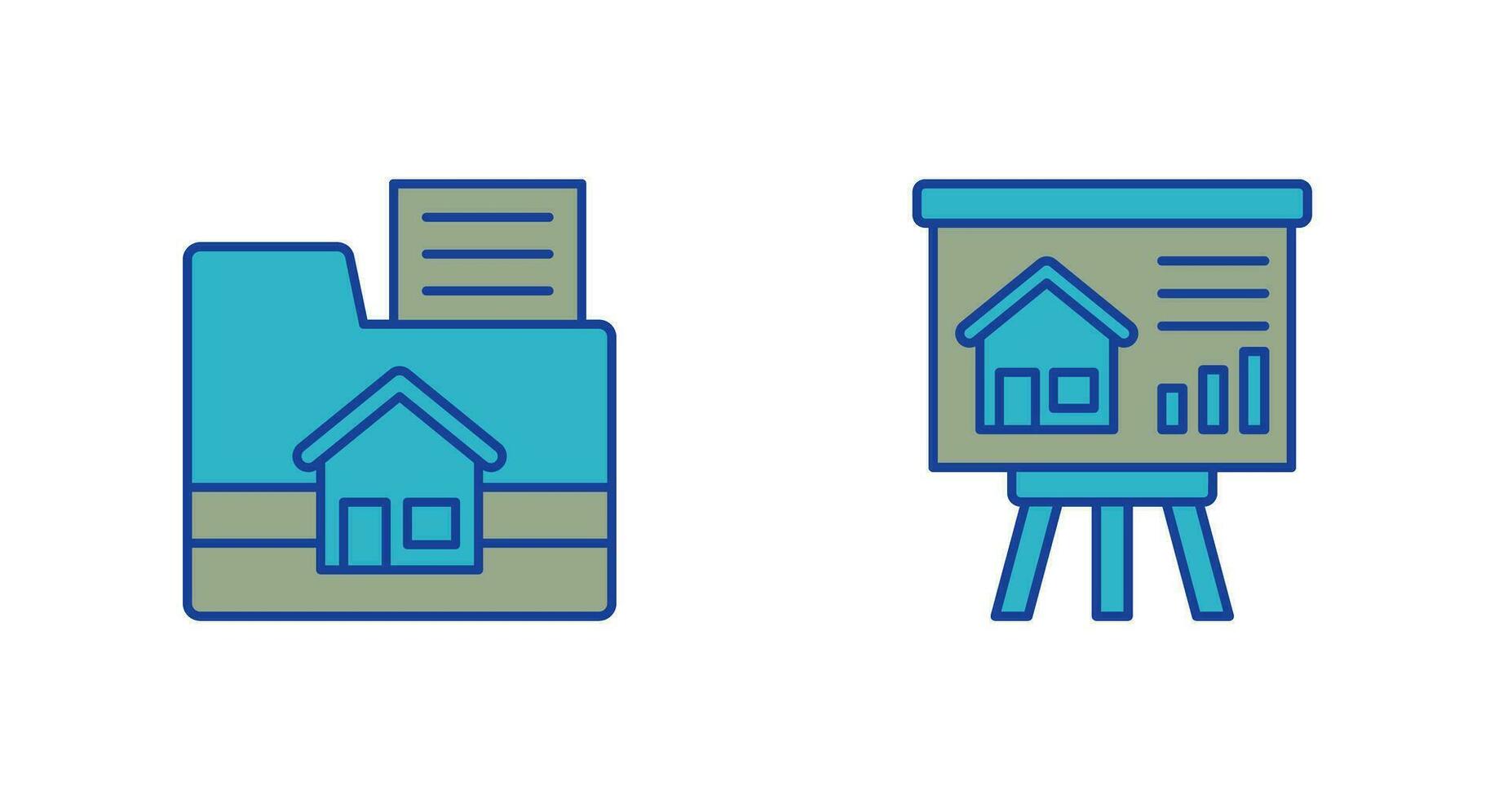 Folder and Presentation Icon vector