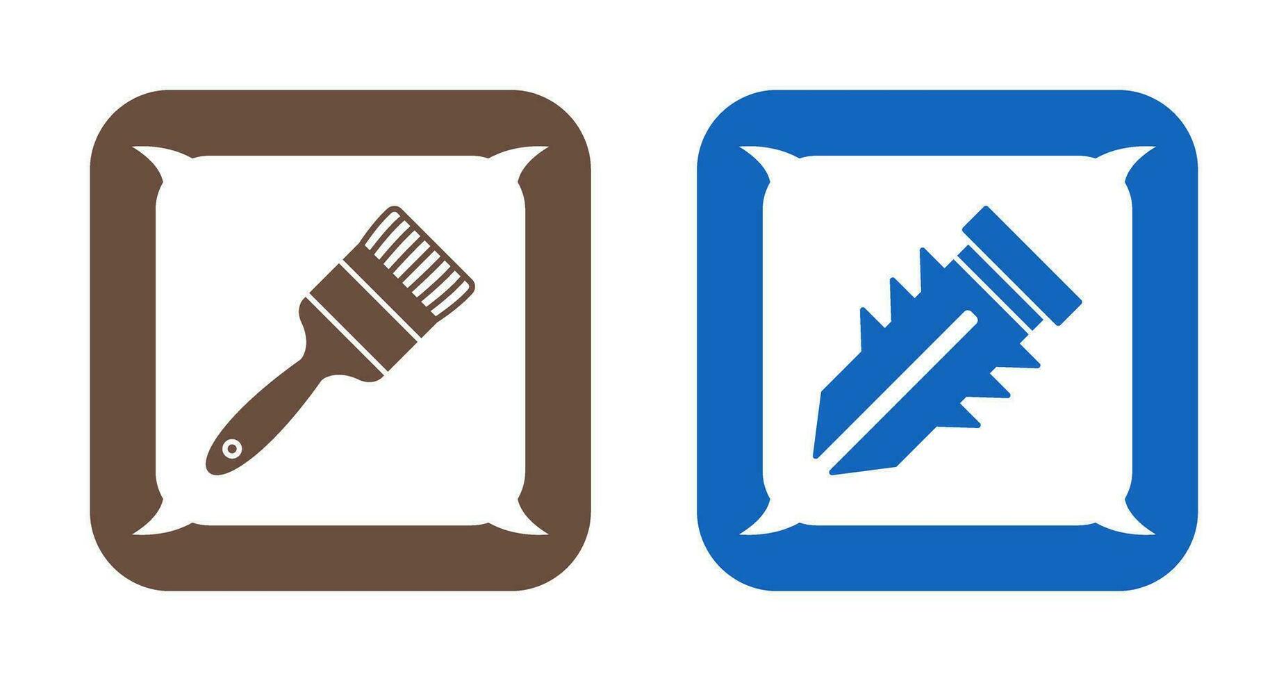 Paint Brush and Dyupel Icon vector