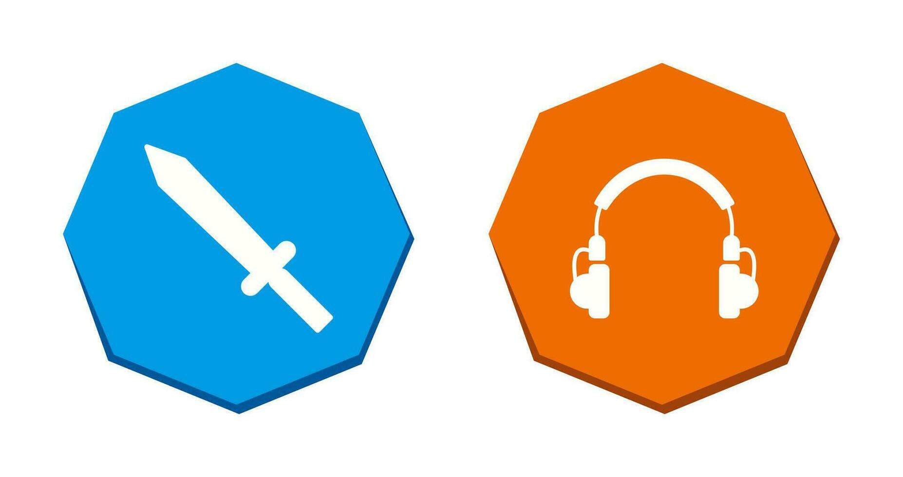 Headphones and Sword Icon vector